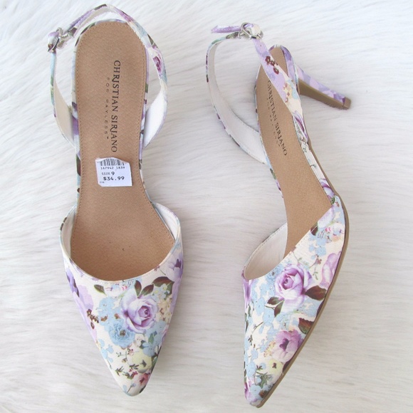 floral low heels